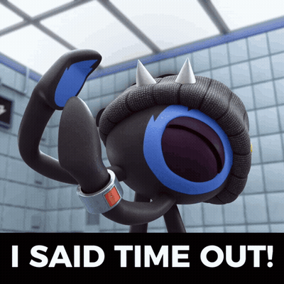 A Picture Of A Cartoon Character With The Words I Said Time Out Below It GIF