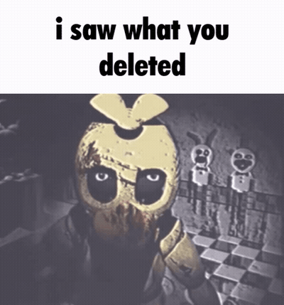 A Picture Of A Cartoon Character With The Words I Saw What You Deleted GIF