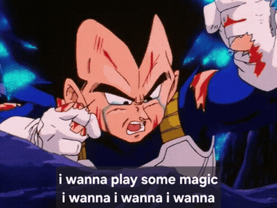 A Picture Of A Cartoon Character With The Words " I Wanna Play Some Magic I Wanna I Wanna I Wanna " GIF