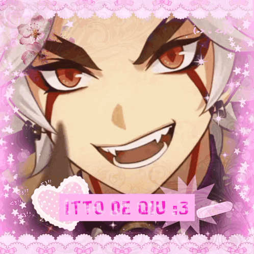 A Picture Of A Cartoon Character With The Words Itto De Quu 3 On The Bottom GIF