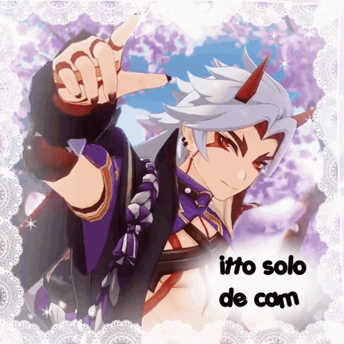 A Picture Of A Cartoon Character With The Words Itto Solo De Cam Below It GIF