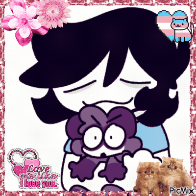 A Picture Of A Cartoon Character With The Words Love Me Like I Love You On The Bottom Right GIF