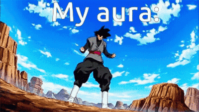 A Picture Of A Cartoon Character With The Words My Aura Above Him GIF
