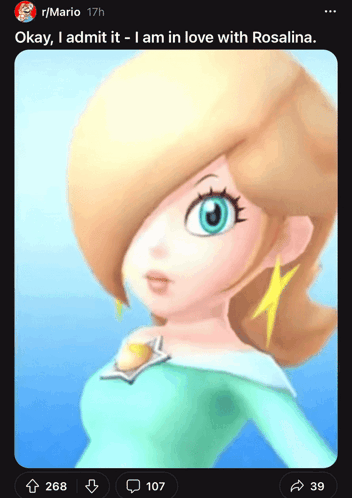 Cartoon Saying I Am In Love With Rosalina GIF
