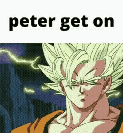 A Picture Of A Cartoon Character With The Words Peter Get On Above It GIF