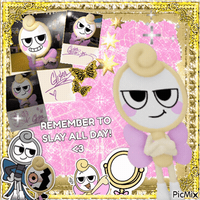 A Picture Of A Cartoon Character With The Words " Remember To Slay All Day " GIF