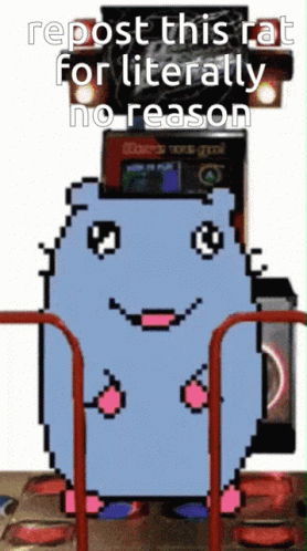 A Picture Of A Cartoon Character With The Words Repost This Rat For Literally No Reason On The Bottom GIF