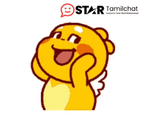 A Picture Of A Cartoon Character With The Words Star Tamilchat Behind Him GIF