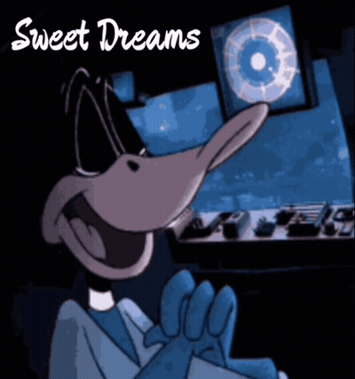 A Picture Of A Cartoon Character With The Words Sweet Dreams Written Above It GIF