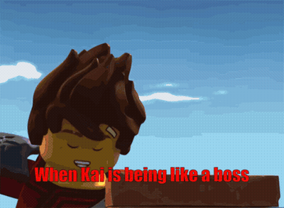 A Picture Of A Cartoon Character With The Words When Kai Is Being Like A Boss GIF