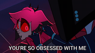 A Picture Of A Cartoon Character With The Words You 'Re So Obsessed With Me GIF