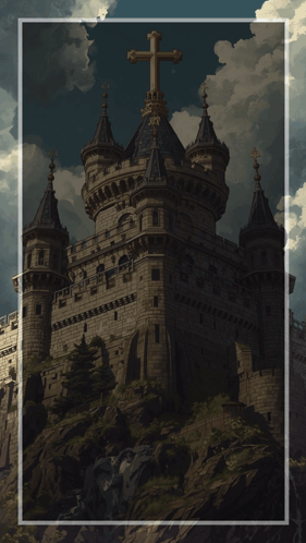A Picture Of A Castle With A Quote That Says He That Dwelleth In The Secret Place Of The Most High GIF
