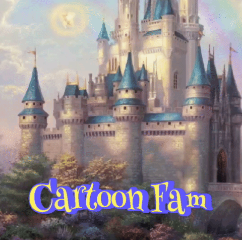 A Picture Of A Castle With The Words Cartoon Fam On The Bottom GIF