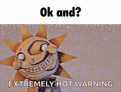 A Picture Of A Cat With A Crown On Its Head And The Words Ok And Extremely Hot Warning GIF
