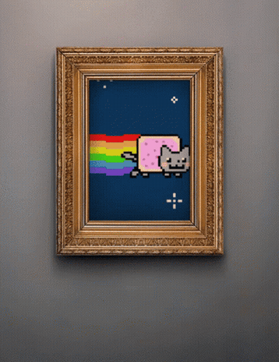 A Picture Of A Cat With A Rainbow Coming Out Of Its Mouth GIF
