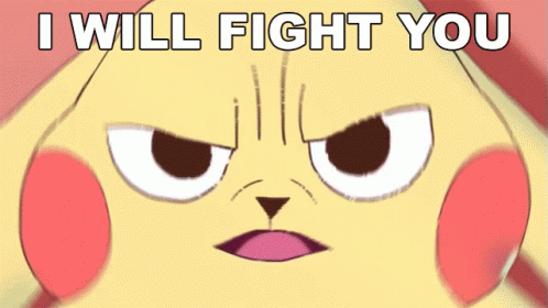 A Picture Of A Cat With The Words " I Will Fight You " Below It GIF