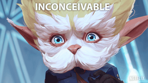 A Picture Of A Cat With The Words Inconceivable Written Above It GIF