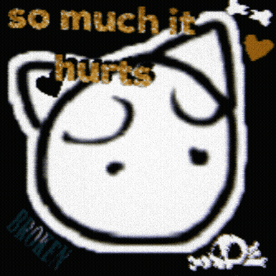 A Picture Of A Cat With The Words " So Much It Hurts " On It GIF