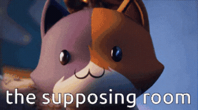 A Picture Of A Cat With The Words The Supposing Room Below It GIF