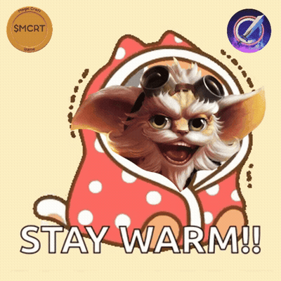A Picture Of A Cat Wrapped In A Blanket With The Words Stay Warm Below It GIF