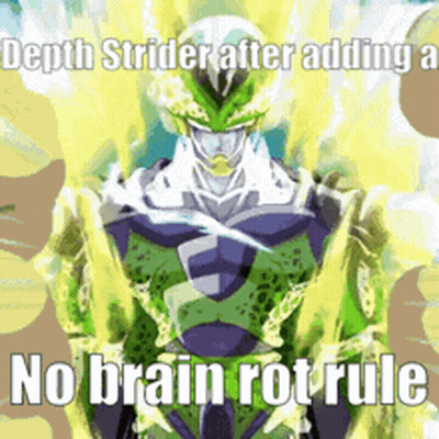 A Picture Of A Cell From Dragon Ball Z With The Caption " Depth Strider After Adding " GIF