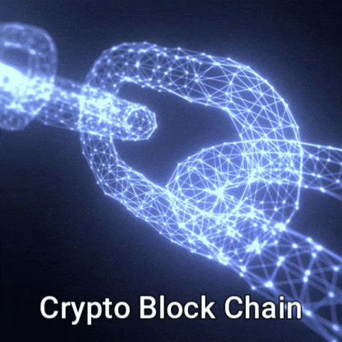 A Picture Of A Chain With The Words Crypto Block Chain Written Below It GIF