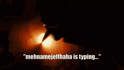 A Picture Of A Chicken With The Words " Mehnamejeffhaha Is Typing " GIF