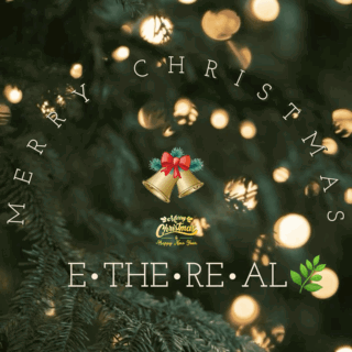 A Picture Of A Christmas Tree With The Words Merry Christmas E The Real On The Bottom GIF