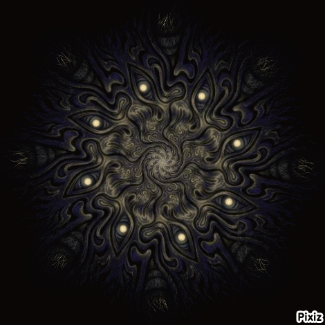 A Picture Of A Circular Pattern With Pixiz Written On The Bottom Right GIF