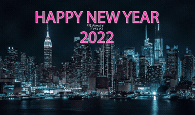 A Picture Of A City Skyline With The Words Happy New Year 2022 On It GIF