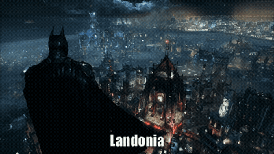 A Picture Of A City With The Name Landonia On The Bottom GIF