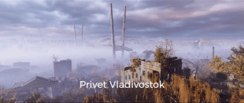A Picture Of A City With The Name Privet Vladivostok GIF