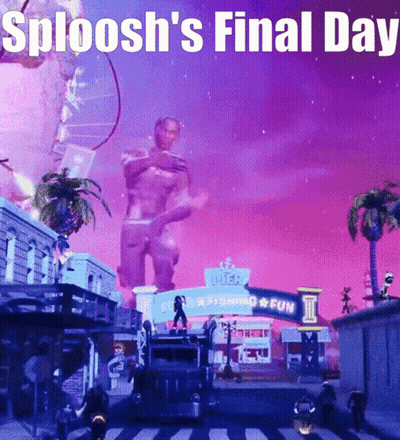 A Picture Of A City With The Words Sploosh 'S Final Day On It GIF