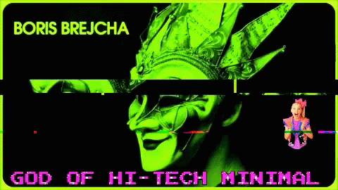 A Picture Of A Clown With The Words God Of Hi-Tech Minimal GIF