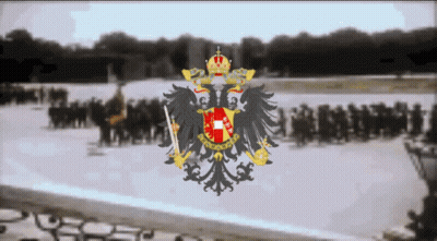 A Picture Of A Coat Of Arms With A Crown And The Words Austria On It GIF