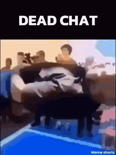 A Picture Of A Coffin With The Words Dead Chat On The Top GIF