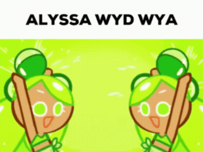 A Picture Of A Cookie Run Character With The Name Alyssa Wyd Wya GIF