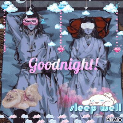 A Picture Of A Couple Laying In Bed With The Words Goodnight Sleep Well GIF