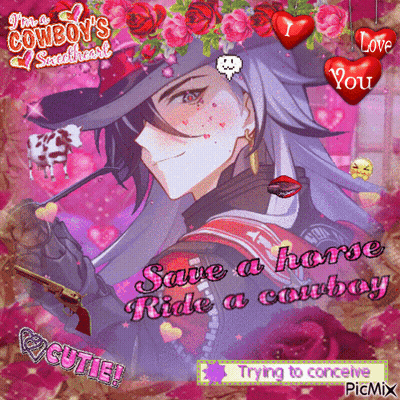 A Picture Of A Cowboy With The Words Save A Horse Ride A Cowboy On The Bottom GIF