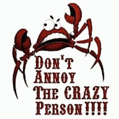 A Picture Of A Crab With The Words Do N't Annoy The Crazy Person GIF
