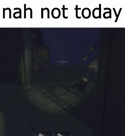 A Picture Of A Creepy Doll With The Words Nah Not Today Reaper On The Bottom GIF