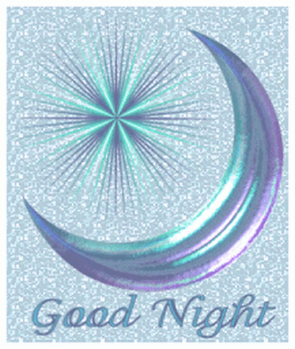 A Picture Of A Crescent Moon With The Words Good Night GIF