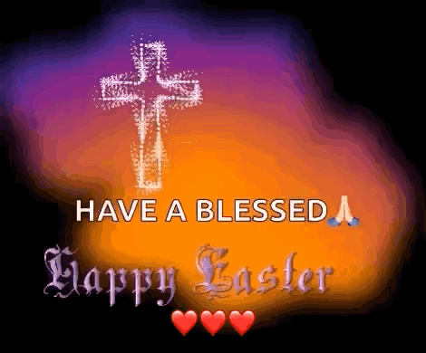 A Picture Of A Cross With The Words Have A Blessed Happy Easter Below It GIF