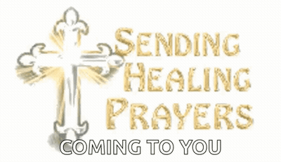 A Picture Of A Cross With The Words Sending Healing Prayers Coming To You . GIF