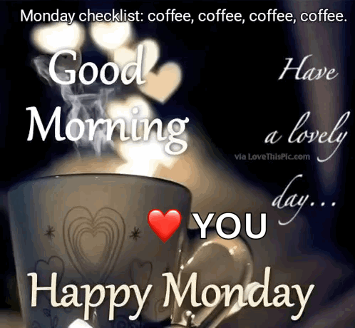 A Picture Of A Cup Of Coffee That Says Good Morning Have A Lovely Day GIF