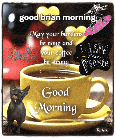A Picture Of A Cup Of Coffee With The Words Good Morning GIF