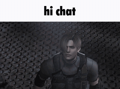 A Picture Of A Dark Room With The Words Hi Chat On The Top GIF