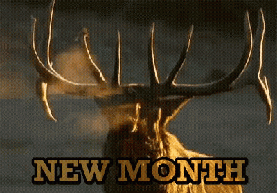 A Picture Of A Deer And The Words New Month GIF