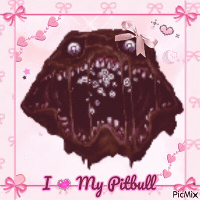 A Picture Of A Dog With The Words I Love My Pitbull GIF