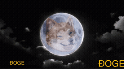 A Picture Of A Doge On The Moon With The Word Doge Below It GIF